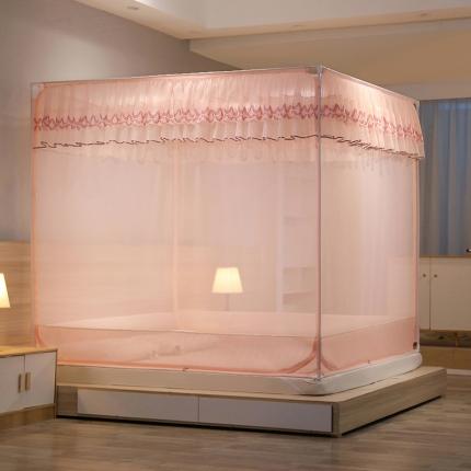 91家纺网 家纺一手货源 找家纺 总夏彩新款U型三开门外穿坐床蚊帐系列-货号88538