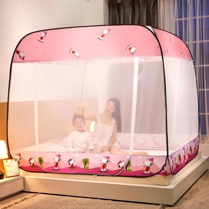 91家纺网 家纺一手货源 找家纺 夏彩 新款印花免安装蚊帐-88513 时尚粉狗