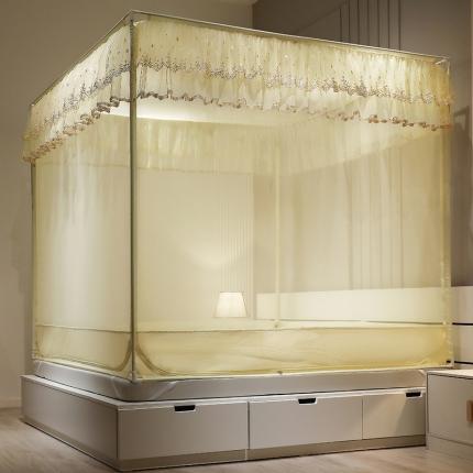 91家纺网 家纺一手货源 找家纺 总夏彩新款U型三开门外穿坐床蚊帐系列-货号88539