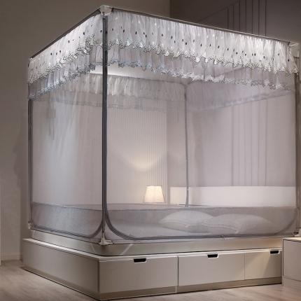 91家纺网 家纺一手货源 找家纺 总夏彩新款U型三开门外穿坐床蚊帐系列-货号88539