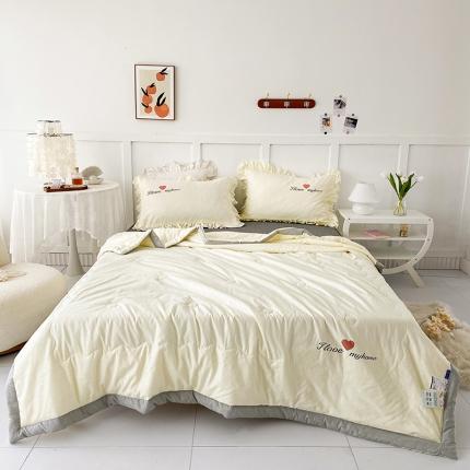 91家纺网 家纺一手货源 找家纺 易展家居 2023新款亲肤磨毛压花抗菌除螨大豆被 清雅米