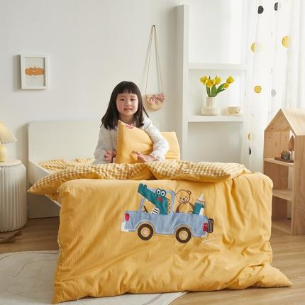 荷马之梦 童梦系列—儿童A类全棉色织水洗棉绣花三件套玩具乐园