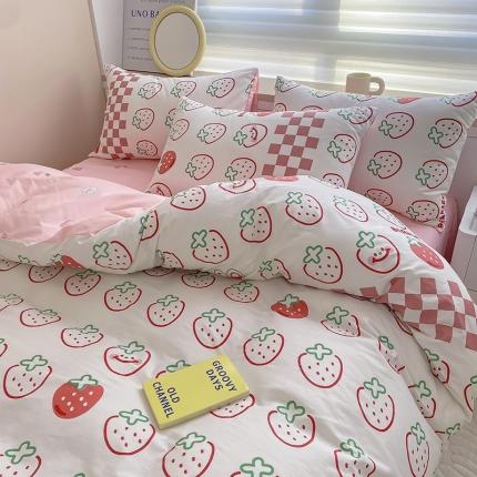 91家纺网 家纺一手货源 找家纺 （总）麦伦家居 2022新款小清新卡通系列全棉斜纹四件套