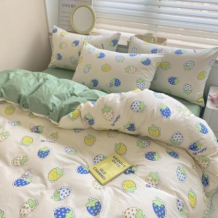 91家纺网 家纺一手货源 找家纺 （总）麦伦家居 2022新款小清新卡通系列全棉斜纹四件套