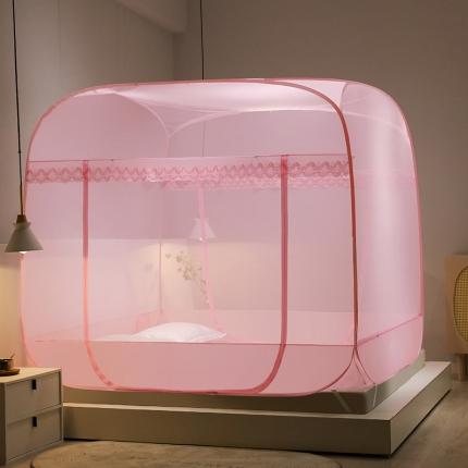 91家纺网 家纺一手货源 找家纺 （总）夏彩 新款蕾丝加高加密大顶免安装蚊帐88525