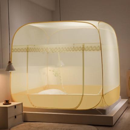 91家纺网 家纺一手货源 找家纺 （总）夏彩 新款蕾丝加高加密大顶免安装蚊帐88525