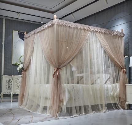 91家纺网 家纺一手货源 找家纺 （总）夏彩 新款双层加高加密加柔加强防蚊高档宫廷蚊帐