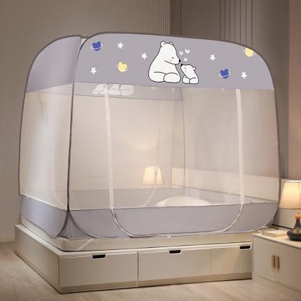 91家纺网 家纺一手货源 找家纺 夏彩 H大顶免安装睡帐 晚安熊