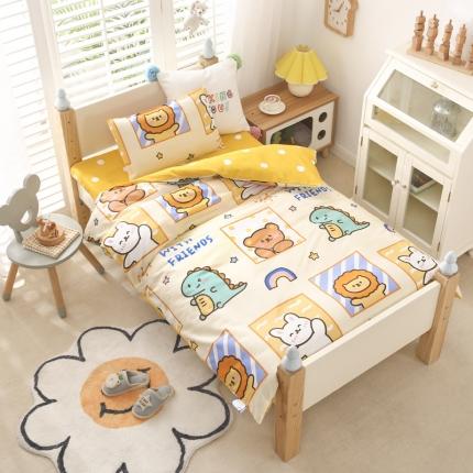 91家纺网 家纺一手货源 找家纺 嗨生活 2023新款全棉卡通儿童幼儿园三件套 星空宝贝