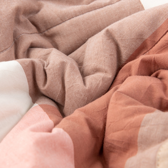 91家纺网 家纺一手货源 找家纺 全棉色织水洗棉花夏被四件套纯棉空调被夏凉被粉大格