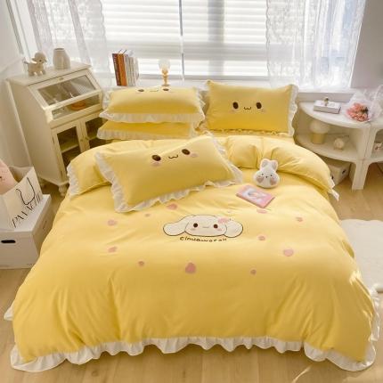 91家纺网 家纺一手货源 找家纺 (总)易禾 2022新款小清新水洗亲肤棉四件套