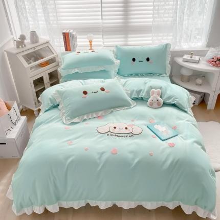 91家纺网 家纺一手货源 找家纺 (总)易禾 2022新款小清新水洗亲肤棉四件套