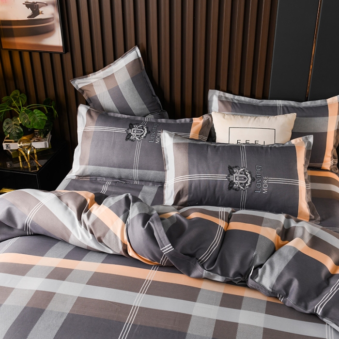 91家纺网 家纺一手货源 找家纺 赫然130g生态长绒棉贡棉植物羊绒加厚斜纹磨毛四件套 巴比伦