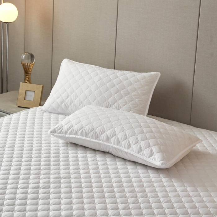 91家纺网 家纺一手货源 找家纺 给笠 2023新款亲肤磨毛夹棉床笠 小格白色