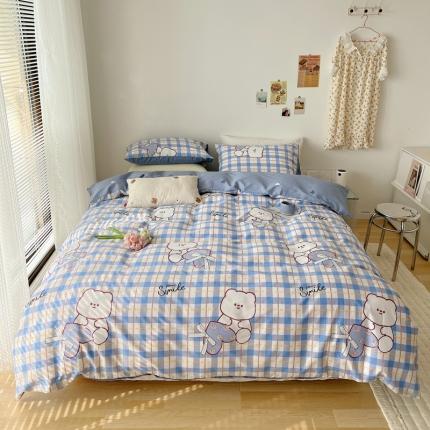 91家纺网 家纺一手货源 找家纺 XIWEN-希文2022新款全棉13372印花四件套慢时光 芬迪