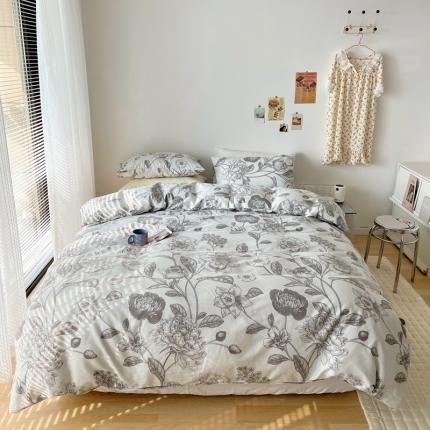 91家纺网 家纺一手货源 找家纺 XIWEN-希文2022新款全棉13372印花四件套慢时光 复古花