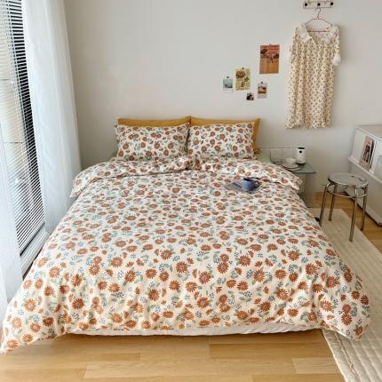 91家纺网 家纺一手货源 找家纺 XIWEN-希文2022新款全棉13372印花四件套慢时光 落日小野菊