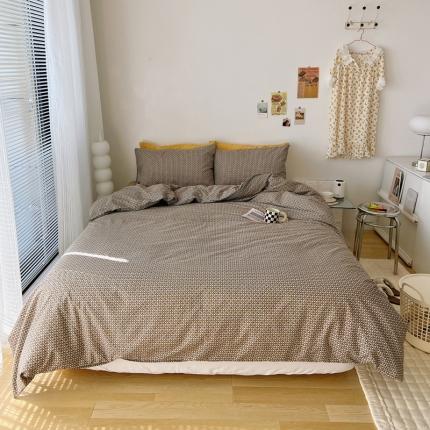 91家纺网 家纺一手货源 找家纺 XIWEN-希文2022新款全棉13372印花四件套慢时光 曼迪尼