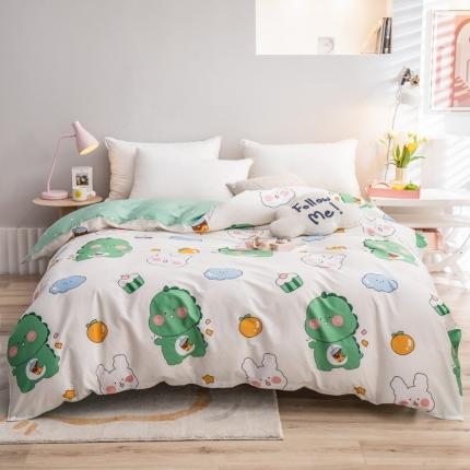 91家纺网 家纺一手货源 找家纺 绵庭 2022新款全棉12868单被套 恐龙宝宝