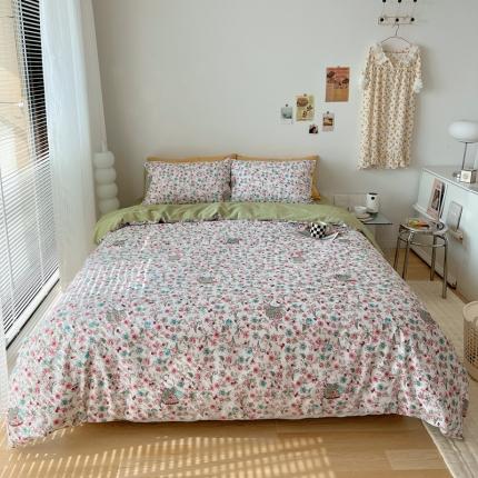 91家纺网 家纺一手货源 找家纺 XIWEN-希文2022新款全棉13372印花四件套慢时光 田园兔