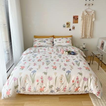 91家纺网 家纺一手货源 找家纺 XIWEN-希文2022新款全棉13372印花四件套慢时光 小家碧玉