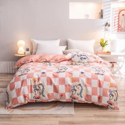 91家纺网 家纺一手货源 找家纺 绵庭 2022新款全棉12868单被套 甜美主义