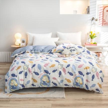 91家纺网 家纺一手货源 找家纺 绵庭 2022新款全棉12868单被套 鱼泡泡