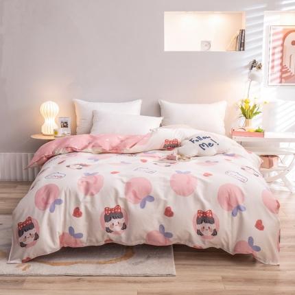 绵庭 2022新款全棉12868单被套 白桃公主