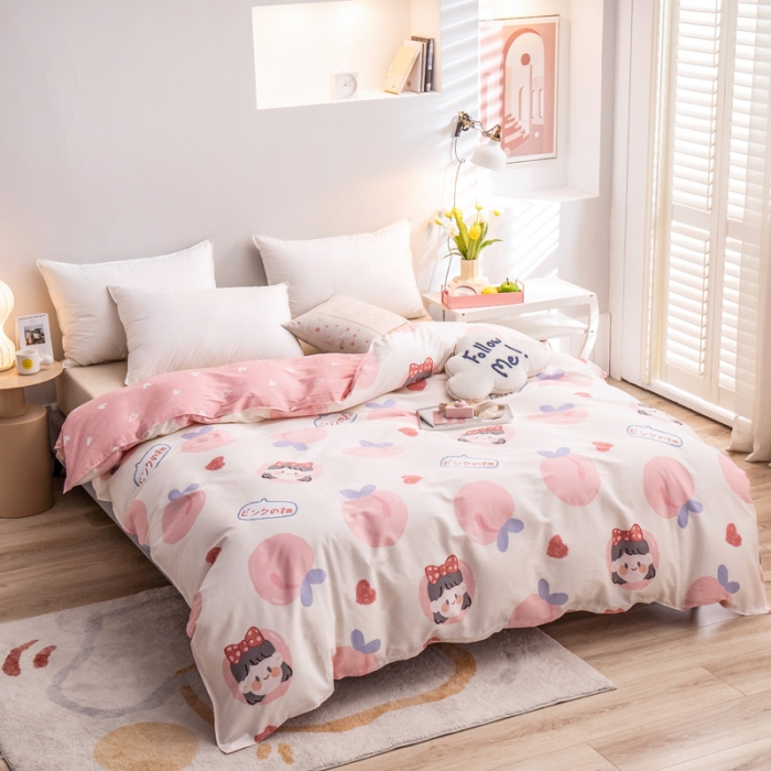 91家纺网 家纺一手货源 找家纺 绵庭 2022新款全棉12868单被套 白桃公主