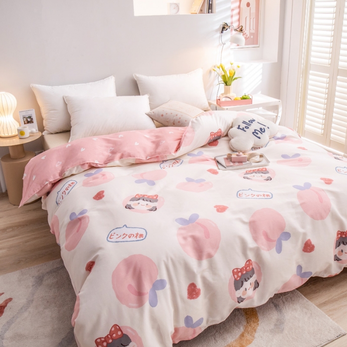 91家纺网 家纺一手货源 找家纺 绵庭 2022新款全棉12868单被套 白桃公主