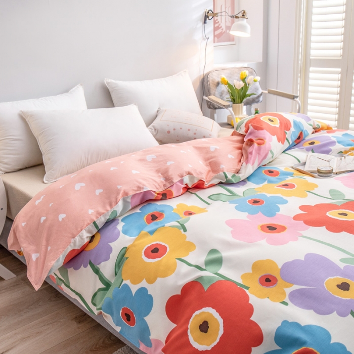 91家纺网 家纺一手货源 找家纺 绵庭 2022新款全棉12868单被套 华美绽放