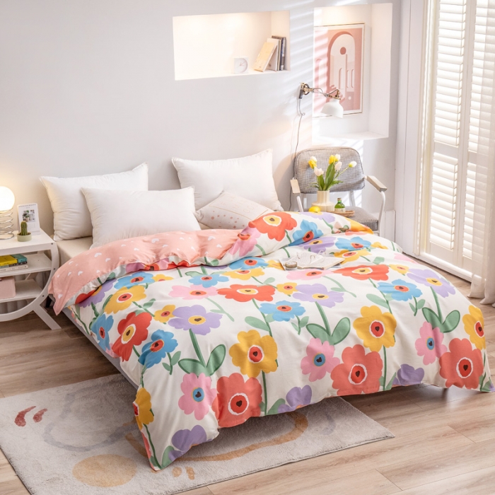 91家纺网 家纺一手货源 找家纺 绵庭 2022新款全棉12868单被套 华美绽放