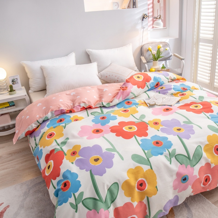 91家纺网 家纺一手货源 找家纺 绵庭 2022新款全棉12868单被套 华美绽放