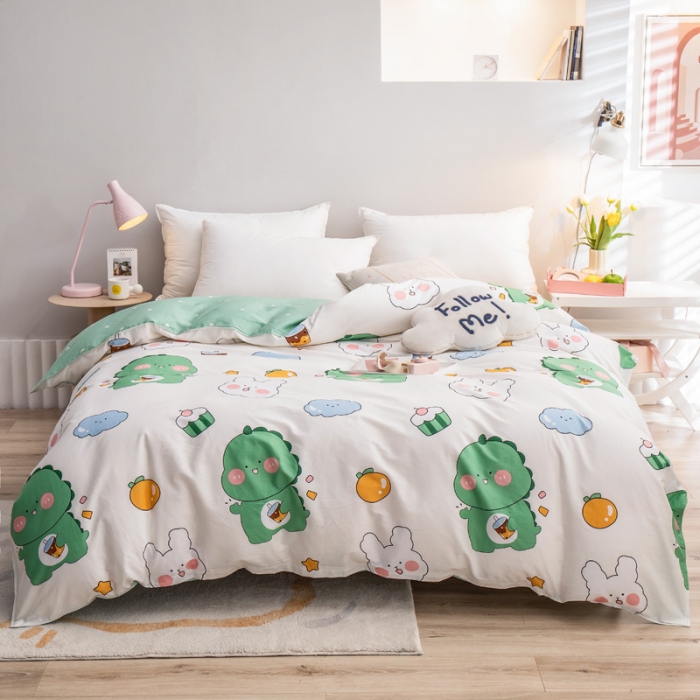 91家纺网 家纺一手货源 找家纺 绵庭 2022新款全棉12868单被套 恐龙宝宝
