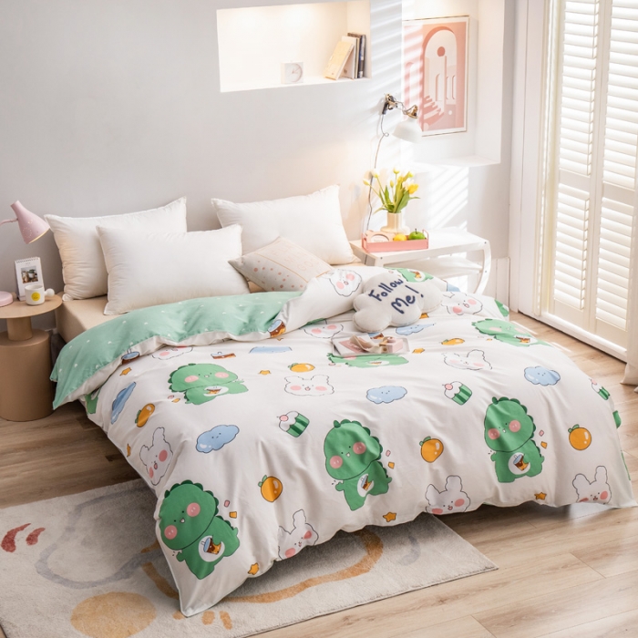 91家纺网 家纺一手货源 找家纺 绵庭 2022新款全棉12868单被套 恐龙宝宝