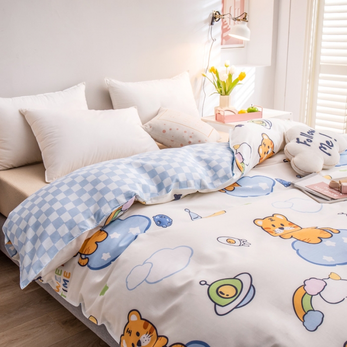 91家纺网 家纺一手货源 找家纺 绵庭 2022新款全棉12868单被套 快乐虎-米