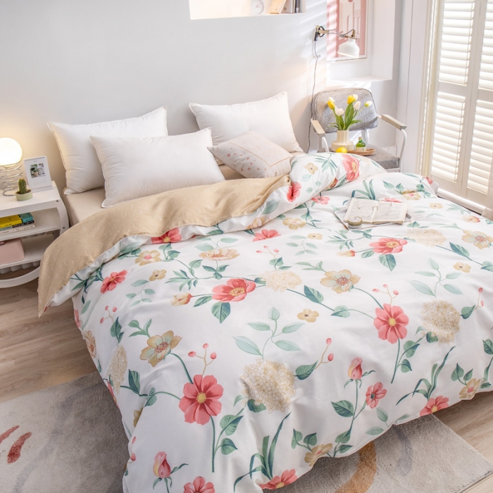 91家纺网 家纺一手货源 找家纺 绵庭 2022新款全棉12868单被套 浪漫之约