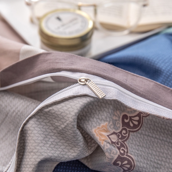 91家纺网 家纺一手货源 找家纺 绵庭 2022新款全棉12868单被套 玫瑰条约-蓝