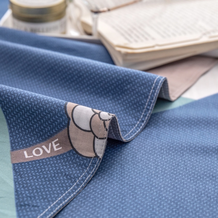 91家纺网 家纺一手货源 找家纺 绵庭 2022新款全棉12868单被套 玫瑰条约-蓝