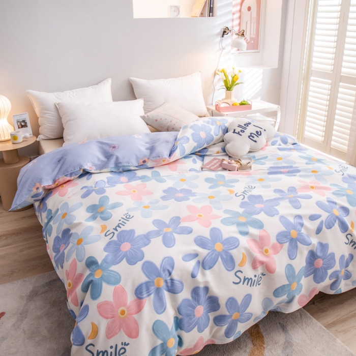 91家纺网 家纺一手货源 找家纺 绵庭 2022新款全棉12868单被套 浅浅花漾