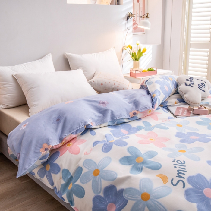 91家纺网 家纺一手货源 找家纺 绵庭 2022新款全棉12868单被套 浅浅花漾