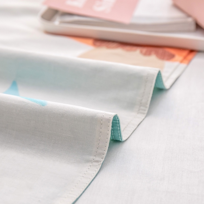 91家纺网 家纺一手货源 找家纺 绵庭 2022新款全棉12868单被套 清新蘑菇