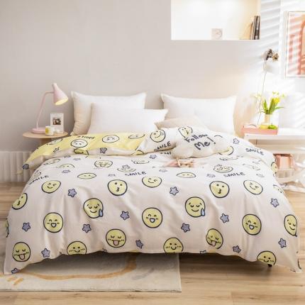 绵庭 2022新款全棉12868单被套 微笑百事达
