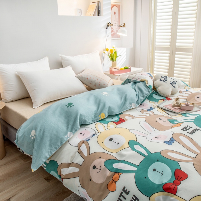 91家纺网 家纺一手货源 找家纺 绵庭 2022新款全棉12868单被套 小兔叽