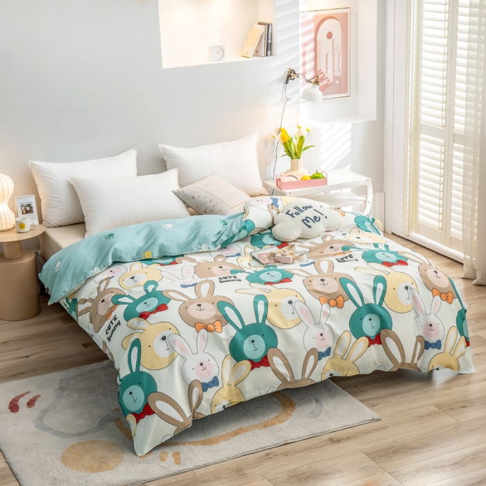 91家纺网 家纺一手货源 找家纺 绵庭 2022新款全棉12868单被套 小兔叽