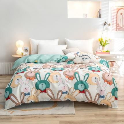 绵庭 2022新款全棉12868单被套 小兔叽