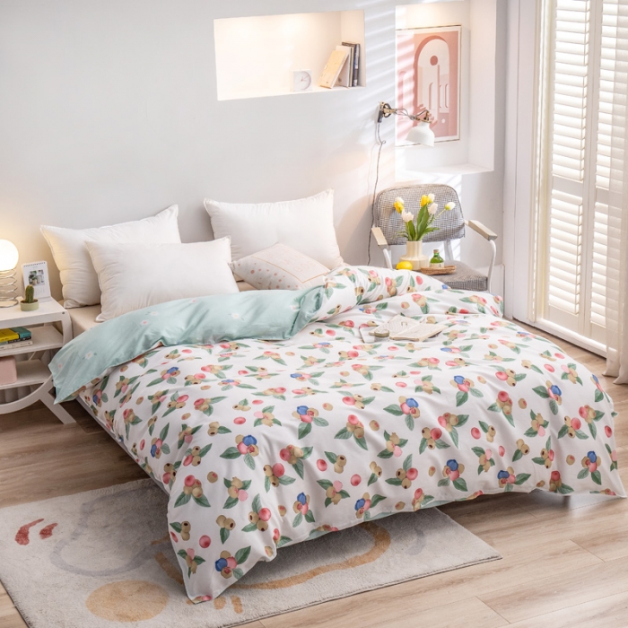 91家纺网 家纺一手货源 找家纺 绵庭 2022新款全棉12868单被套 晓风含露