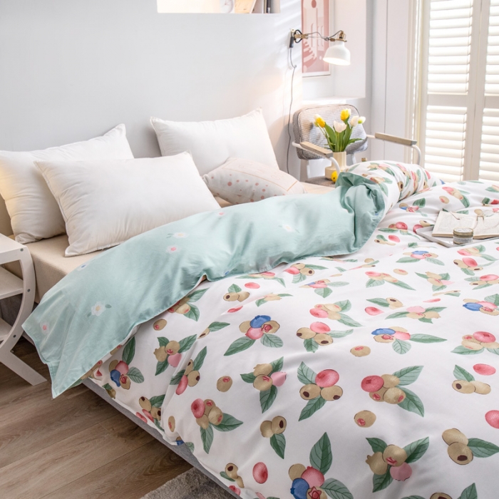 91家纺网 家纺一手货源 找家纺 绵庭 2022新款全棉12868单被套 晓风含露