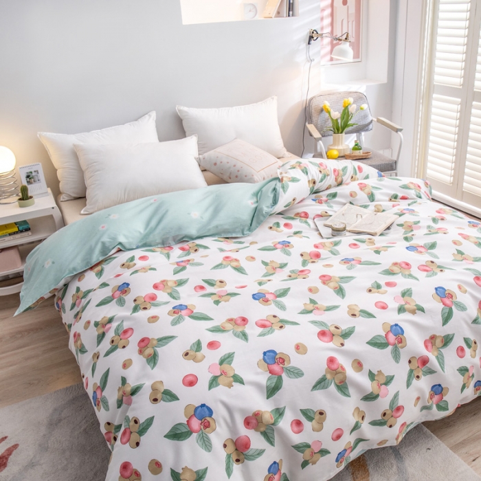 91家纺网 家纺一手货源 找家纺 绵庭 2022新款全棉12868单被套 晓风含露