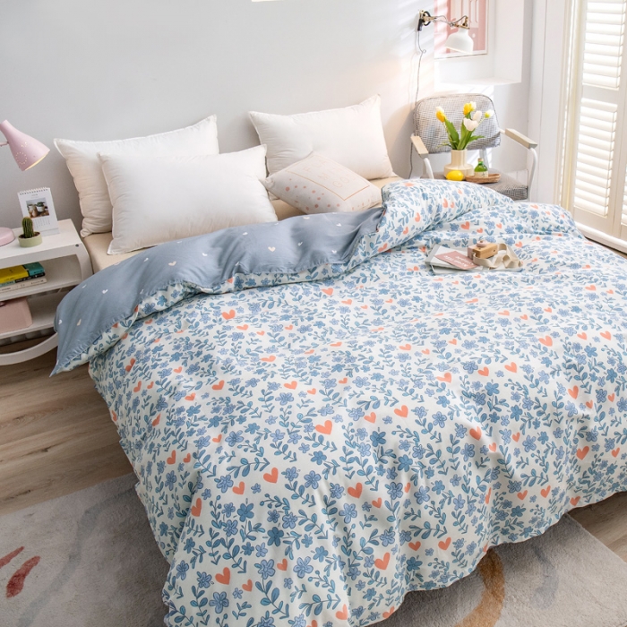 91家纺网 家纺一手货源 找家纺 绵庭 2022新款全棉12868单被套 心动甜心